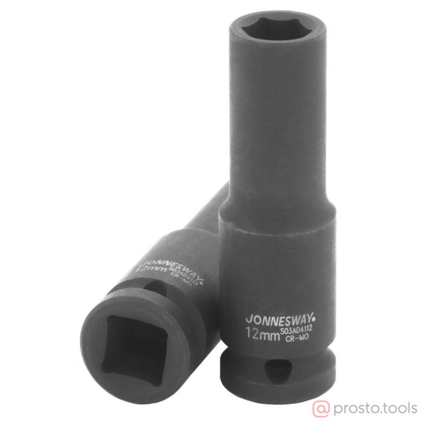 Изображение Головка ударная 1/2" 12мм 6-гран. глубокая S03AD4112 //JONNESWAY