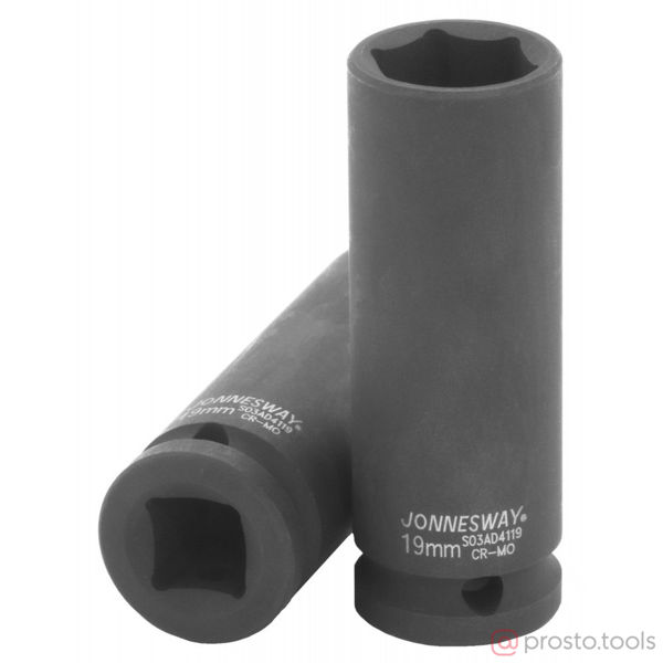 Изображение Головка ударная 1/2" 19мм 6-гран. глубокая S03AD4119 //JONNESWAY