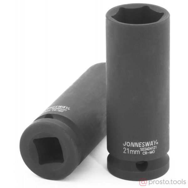 Изображение Головка ударная 1/2" 21мм 6-гран. глубокая S03AD4121 //JONNESWAY