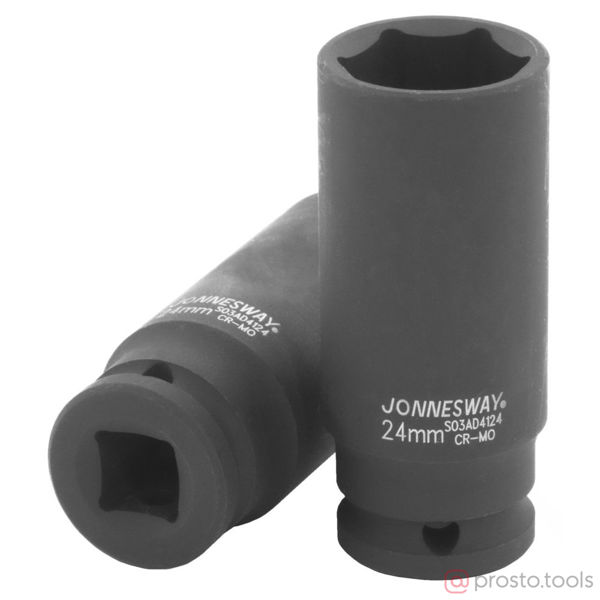 Изображение Головка ударная 1/2" 24мм 6-гран. глубокая S03AD4124 //JONNESWAY