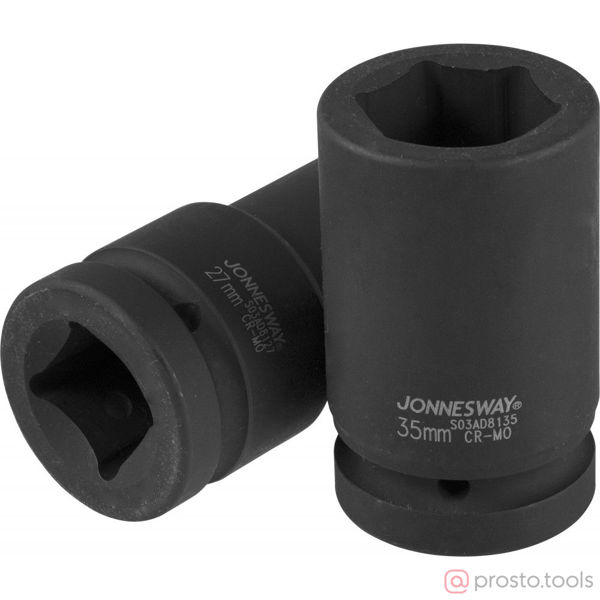 Изображение Головка ударная 1" 75мм 6-гран. глубокая S03AD8175 //JONNESWAY