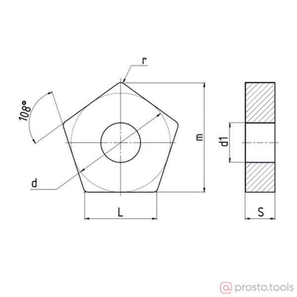 Изображение Пластина сменная PNEA 110408 PP35C пятигранная //Beltools