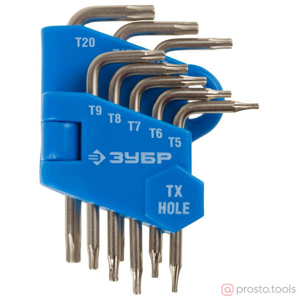 Изображение Набор ключей имбусовых TORX Т5-Т20 8шт. (ЗУБР)