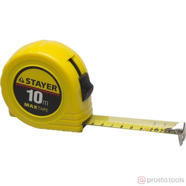 Изображение Рулетка 10м*25мм "МASTER" "MaxTape", пластиковый корпус //STAYER