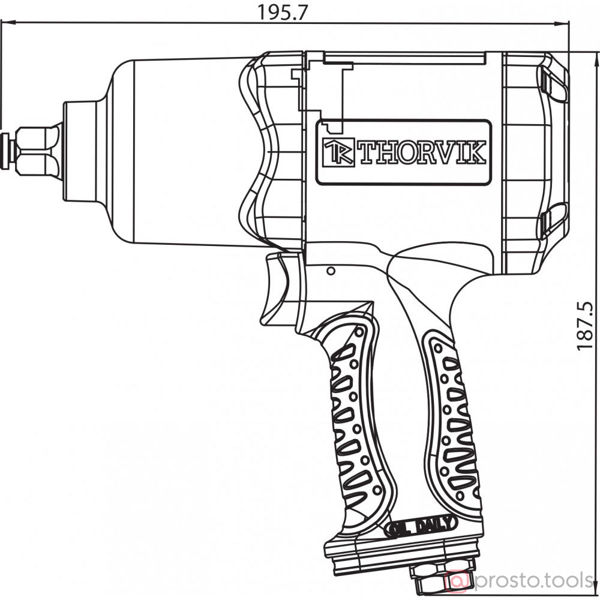 Изображение Гайковерт пневматический ударный 1/2" 680Нм 7500 об/мин AIW1268 //THORVIK