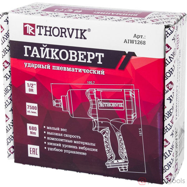 Изображение Гайковерт пневматический ударный 1/2" 680Нм 7500 об/мин AIW1268 //THORVIK