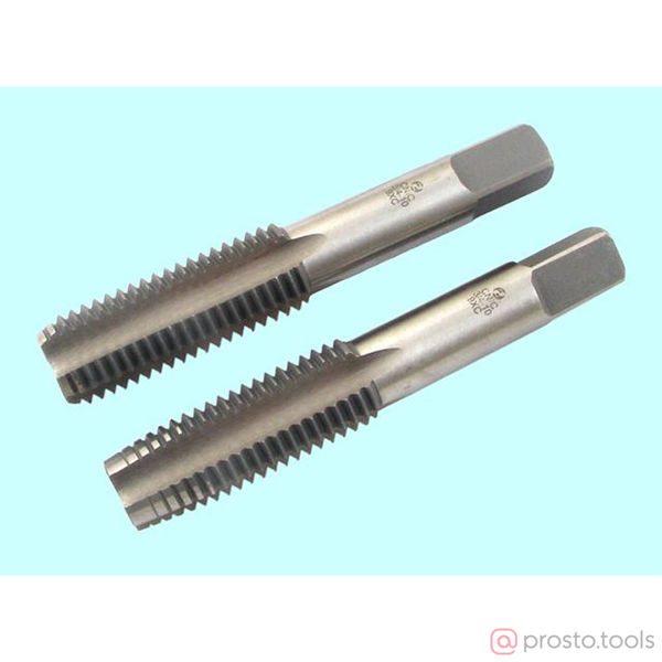 Изображение Метчик 2" UNC 60° 9ХС дюймовый, ручной, комплект из 2-х шт. (4 1/2 ниток/дюйм) DIN351 "CNIC" (компл)