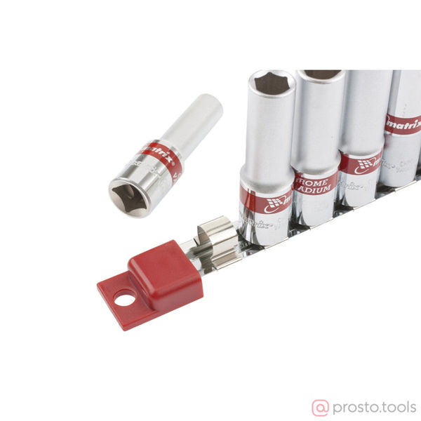 Изображение Набор головок 1/2" 10-22 мм 6 гр. 10 пред. глубоких на линейке MATRIX