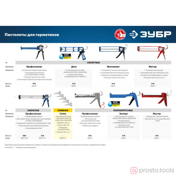 Изображение Пистолет для герметика закрытый, 310 мл, алюминиевый корпус ЗУБР