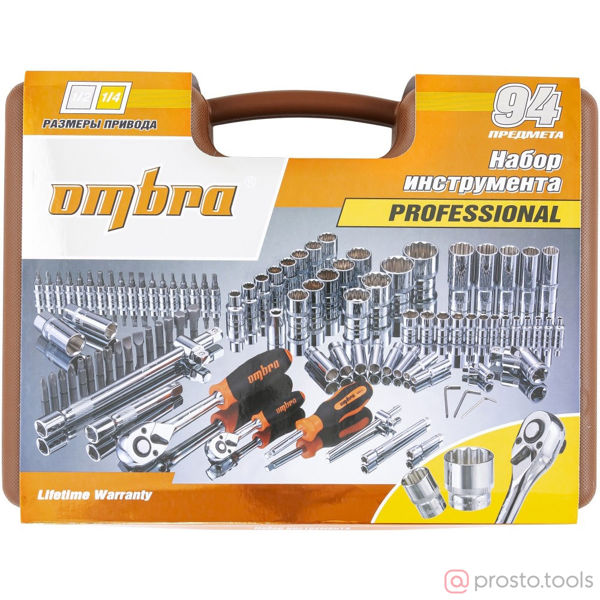 Изображение Набор инструмента 94 пр. пласт. кейс OMT94S12 //OMBRA