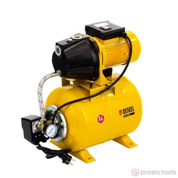 Изображение Насосная станция PS1100С, 1100 Вт, 4500 л/ч, ресивер 24 л, подъем 46 м, чугун// Denzel