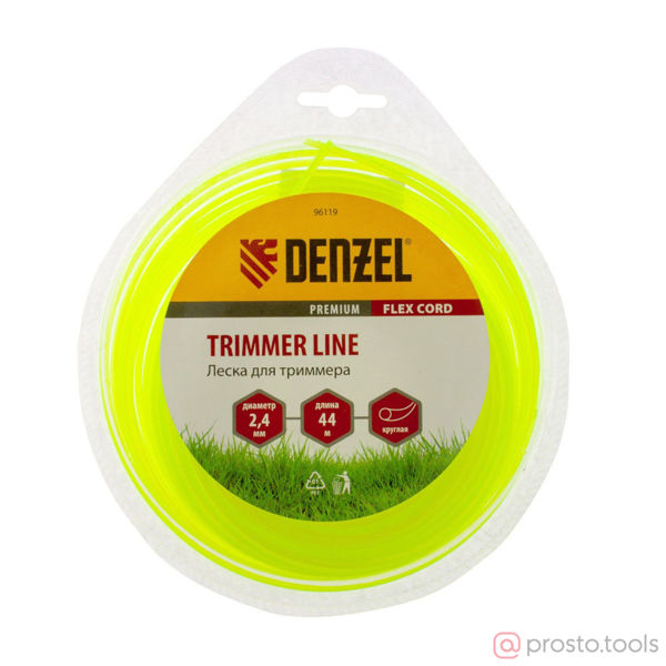 Изображение Леска для триммера 2,4мм 44м круглая FLEX CORD //DENZEL