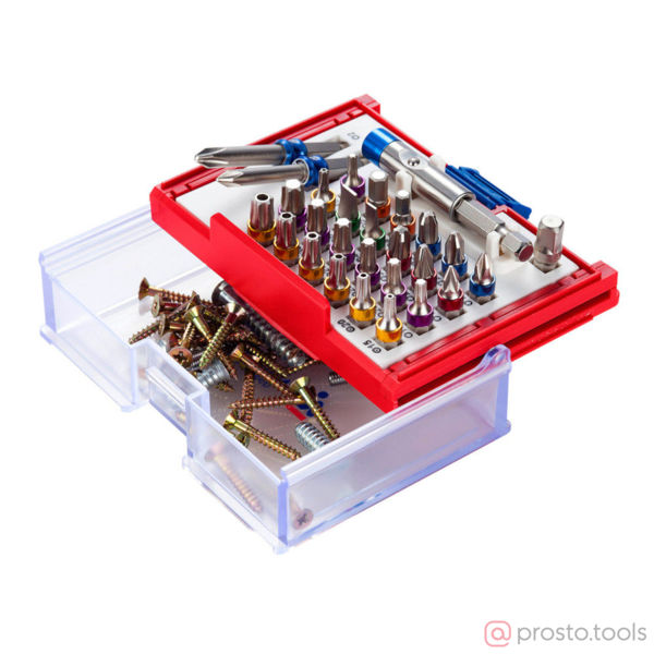 Изображение Набор вставок (бит) 1/4" TORX, HEX, PZ, PH, SLOT, 28 пред. (МАСТАК)