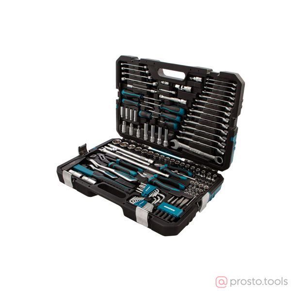 Изображение Набор инструмента 115 пр. пласт. кейс 1/2", 1/4" 120 зубьев (Gross)