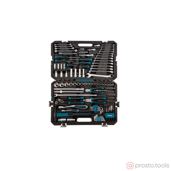 Изображение Набор инструмента 115 пр. пласт. кейс 1/2", 1/4" 120 зубьев (Gross)