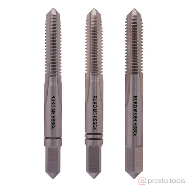 Изображение Метчик ручной компл. М5*0,8 HSS-E 6H DIN352 SET-3 //RUKO