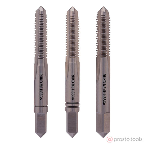 Изображение Метчик ручной компл. М6*1,0 HSS-E 6H DIN352 SET-3 //RUKO