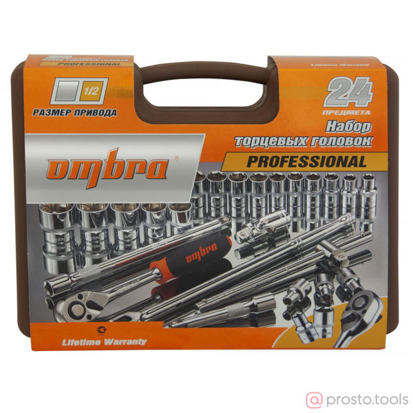 Изображение Набор головок 1/2" 8-32 мм 6 гр. 25 пред. 911225 //OMBRA