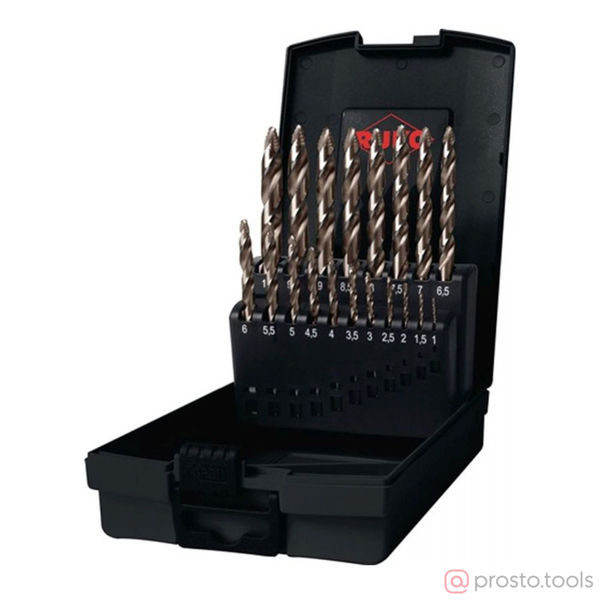 Изображение Набор сверл по металлу 1-10мм 19шт HSSE-Co5 FlowSTEP DIN338 259214ERO //RUKO