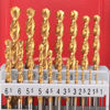 Изображение Набор сверл по металлу 1-10мм 19шт HSS-G TiN 130° TL3000 DIN338 258214T //RUKO