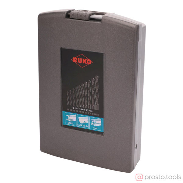 Изображение Набор сверл по металлу 1-10мм 19шт HSS-R 118° DIN338 205212RO //RUKO