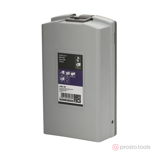 Изображение Набор сверл по металлу 1-13мм 25шт HSSE-Co5 135° DIN338 228215RO //RUKO