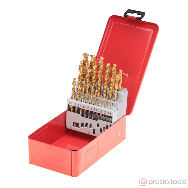 Изображение Набор сверл по металлу 1-13мм 25шт HSS-G TiN 130° TL3000 DIN338 258215T //RUKO