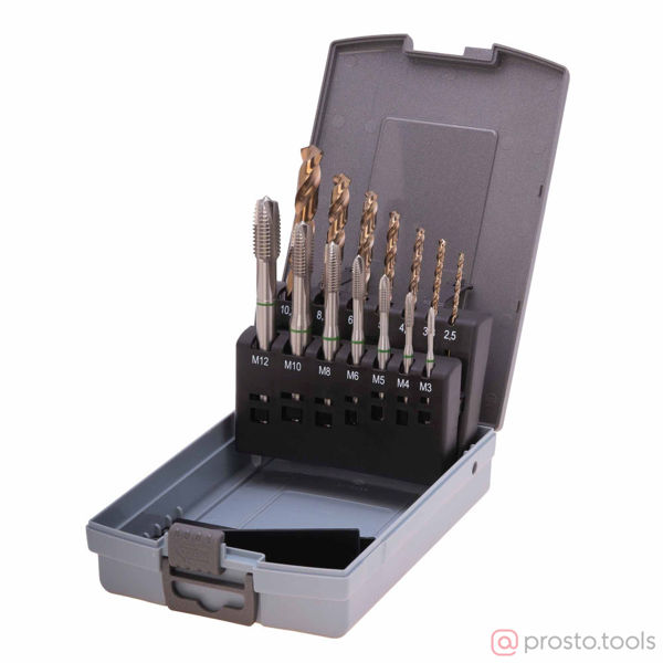 Изображение Набор метчиков M3-M12 машинных  HSSE DIN371/376 14пр 245051RO //RUKO