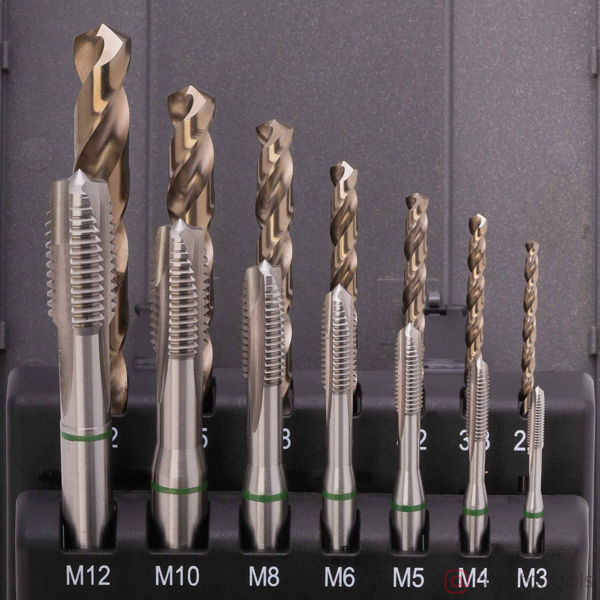 Изображение Набор метчиков M3-M12 машинных  HSSE DIN371/376 14пр 245051RO //RUKO
