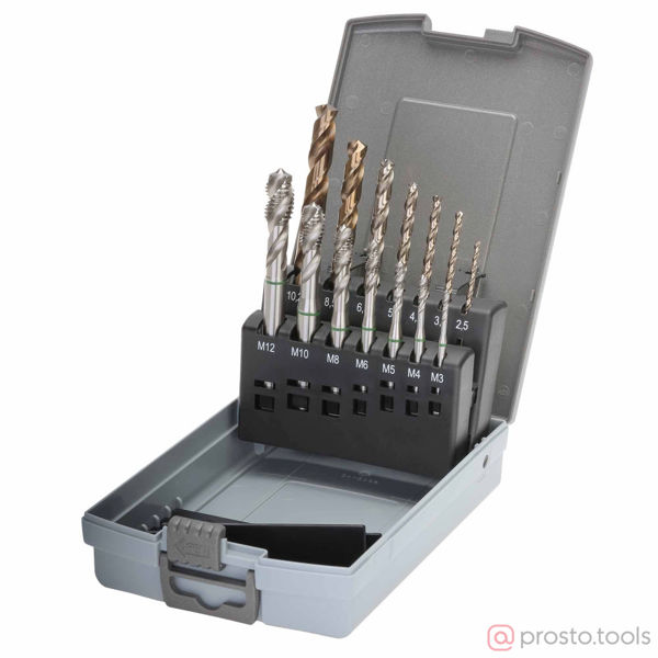 Изображение Набор метчиков M3-M12 машинных HSSE DIN371/376 14пр 245052RO //RUKO