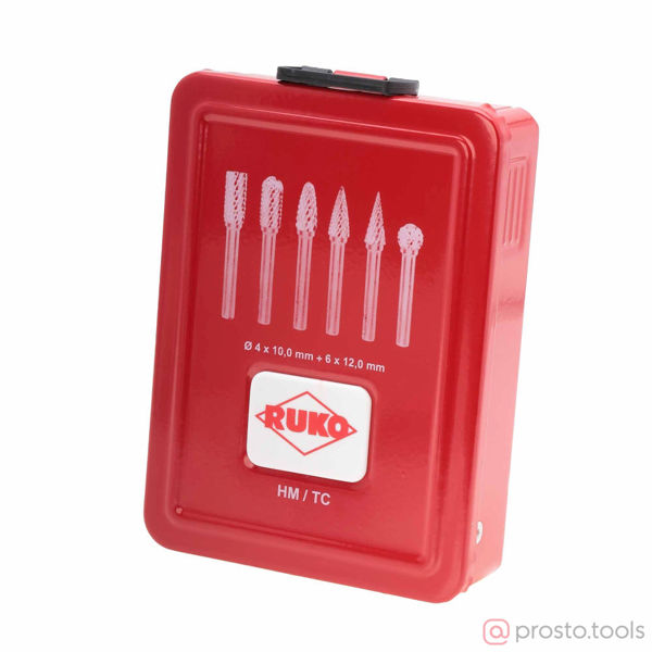 Изображение Набор борфрез тв.спл. 10шт HM S=6мм 116003 //RUKO
