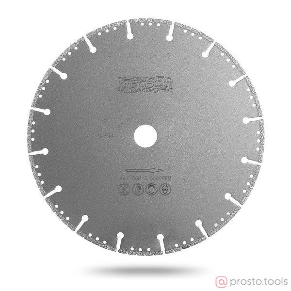 Изображение Диск алмазный 300х25,4 универсальный V/M, сухой, 300D-3.1T-3W- 25.4  //MESSER