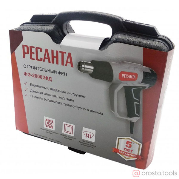 Изображение Фен технический 2000Вт ФЭ-2000ЭКД 50/600 гр. //РЕСАНТА