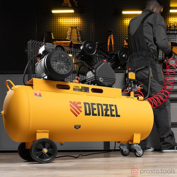 Изображение Компрессор ременной BCV2200/100 2.2 кВт, 100 литров, 370 л/мин //DENZEL