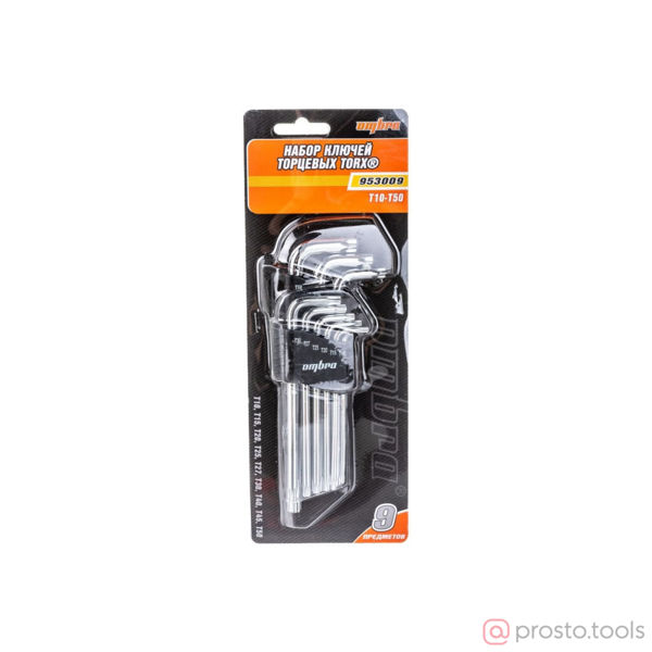Изображение Набор ключей имбусовых TORX Т10-50 9шт. 953009 //OMBRA