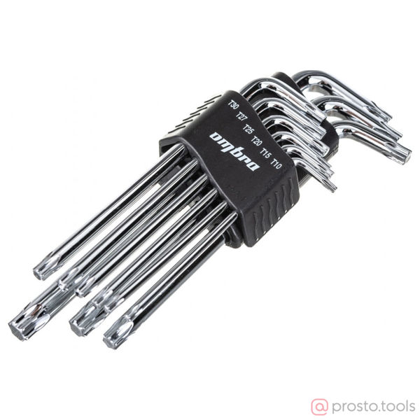 Изображение Набор ключей имбусовых TORX Т10-50 9шт. 953009 //OMBRA