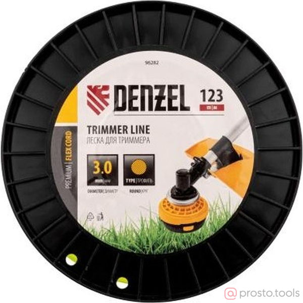 Изображение Леска для триммера 3,0мм 123м круглая на DIN катушке FLEX CORD //DENZEL