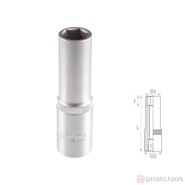 Изображение Головка торц. 1/2" 12мм 6-гран. глубокая //TOLSEN