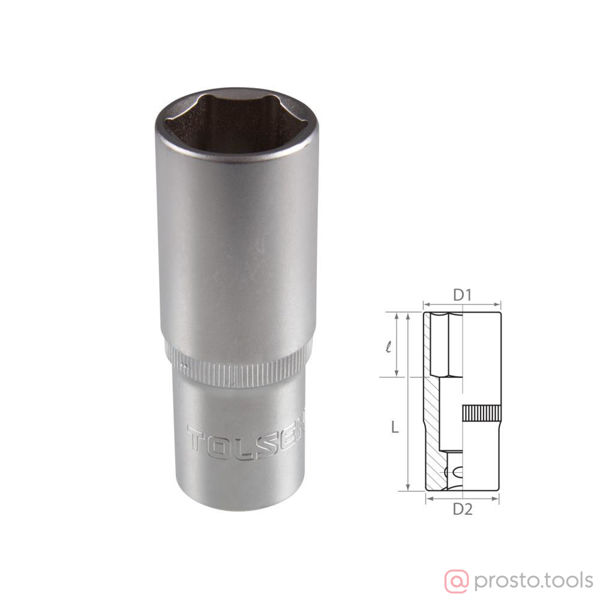 Изображение Головка торц. 1/2" 24мм 6-гран. глубокая //TOLSEN
