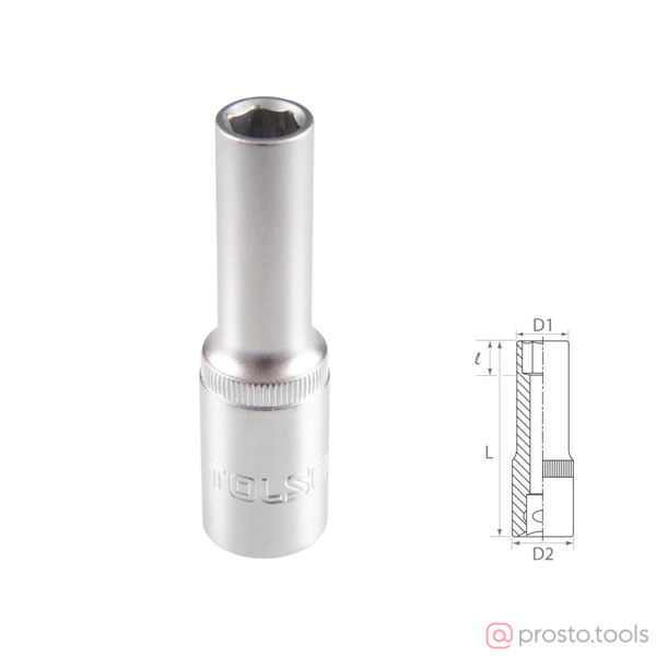 Изображение Головка торц. 1/2" 9мм 6-гран. глубокая //TOLSEN