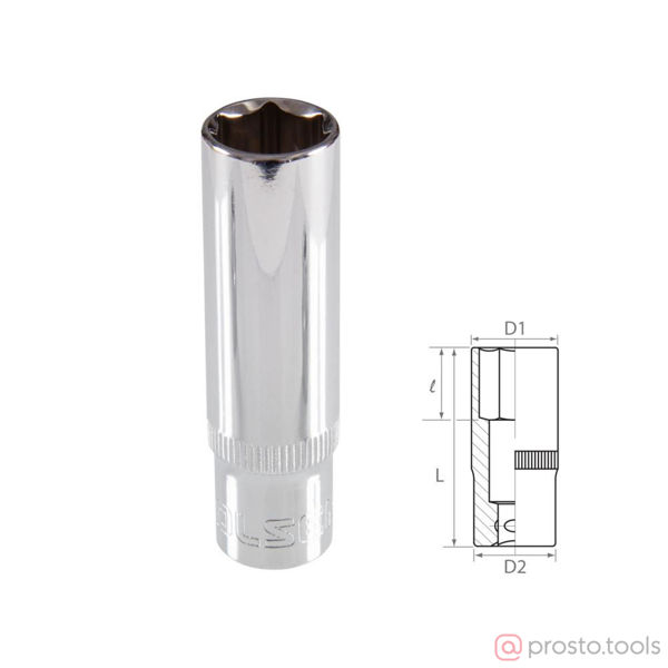 Изображение Головка торц. 3/8" 12мм 6-гран. глубокая //TOLSEN