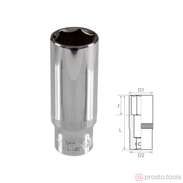 Изображение Головка торц. 3/8" 17мм 6-гран. глубокая //TOLSEN