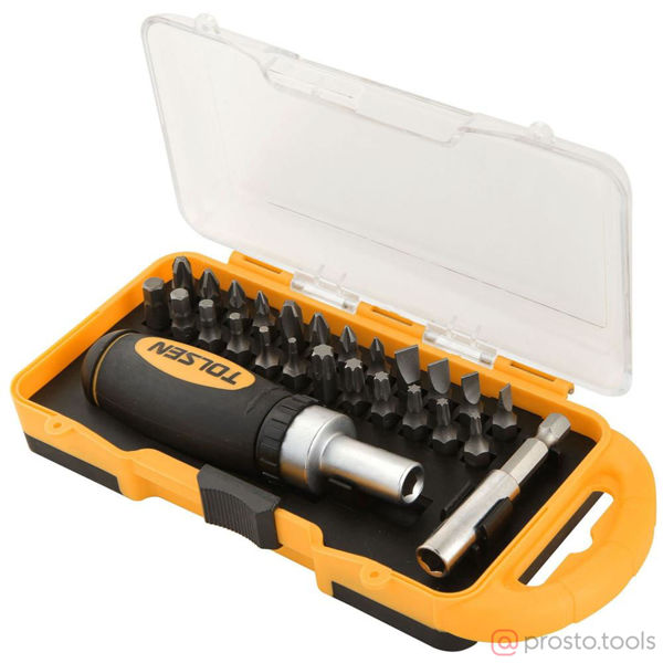 Изображение Набор вставок (бит) 1/4" TORX, HEX, PZ, PH, SLOT, 26пр. //TOLSEN