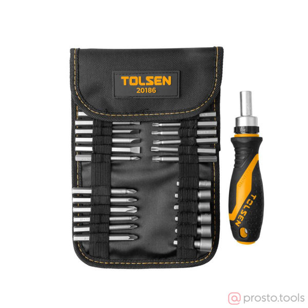 Изображение Набор вставок (бит) 1/4" TORX, HEX, PZ, PH, SLOT, 26пр. //TOLSEN