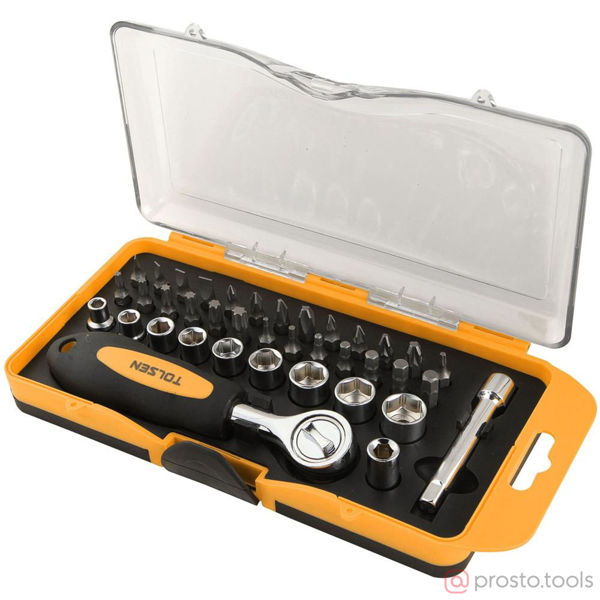 Изображение Набор вставок (бит) 1/4" TORX, HEX, PZ, PH, SLOT, 28пр. //TOLSEN
