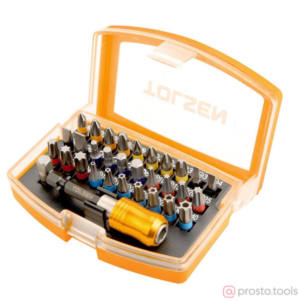 Изображение Набор вставок (бит) 1/4" TORX, HEX, PZ, PH, SLOT, 32пр. //TOLSEN