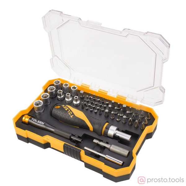 Изображение Набор вставок (бит) 1/4" TORX, HEX, PZ, PH, SLOT, 56пр. //TOLSEN