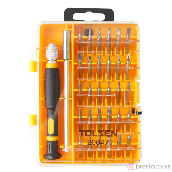 Изображение Набор вставок (бит) 1/4" TORX, HEX, PZ, PH, SLOT, 32пр., прецизионые //TOLSEN