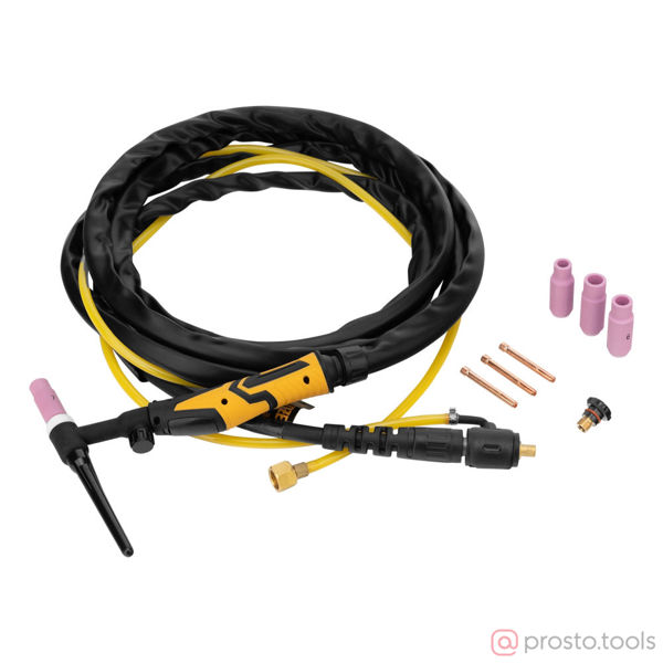 Изображение Горелка сварочная TIG WP17V (DX25; шланг) 4м //DENZEL