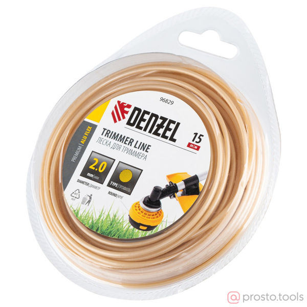 Изображение Леска для триммера 2,0мм 15м круглая ALUFLEX //DENZEL